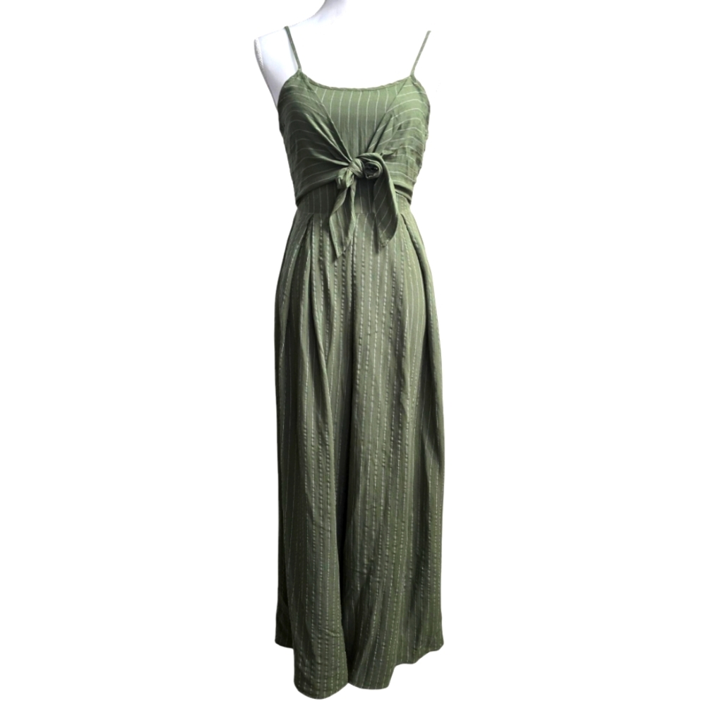 Flying Tomato Green Striped Jumpsuit